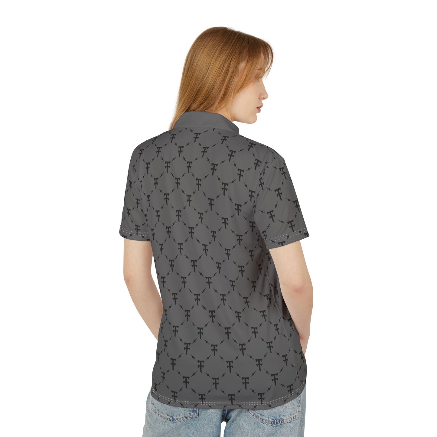 TrenchStepper Patterned Polo Shirt — Subtle Geometric Motif