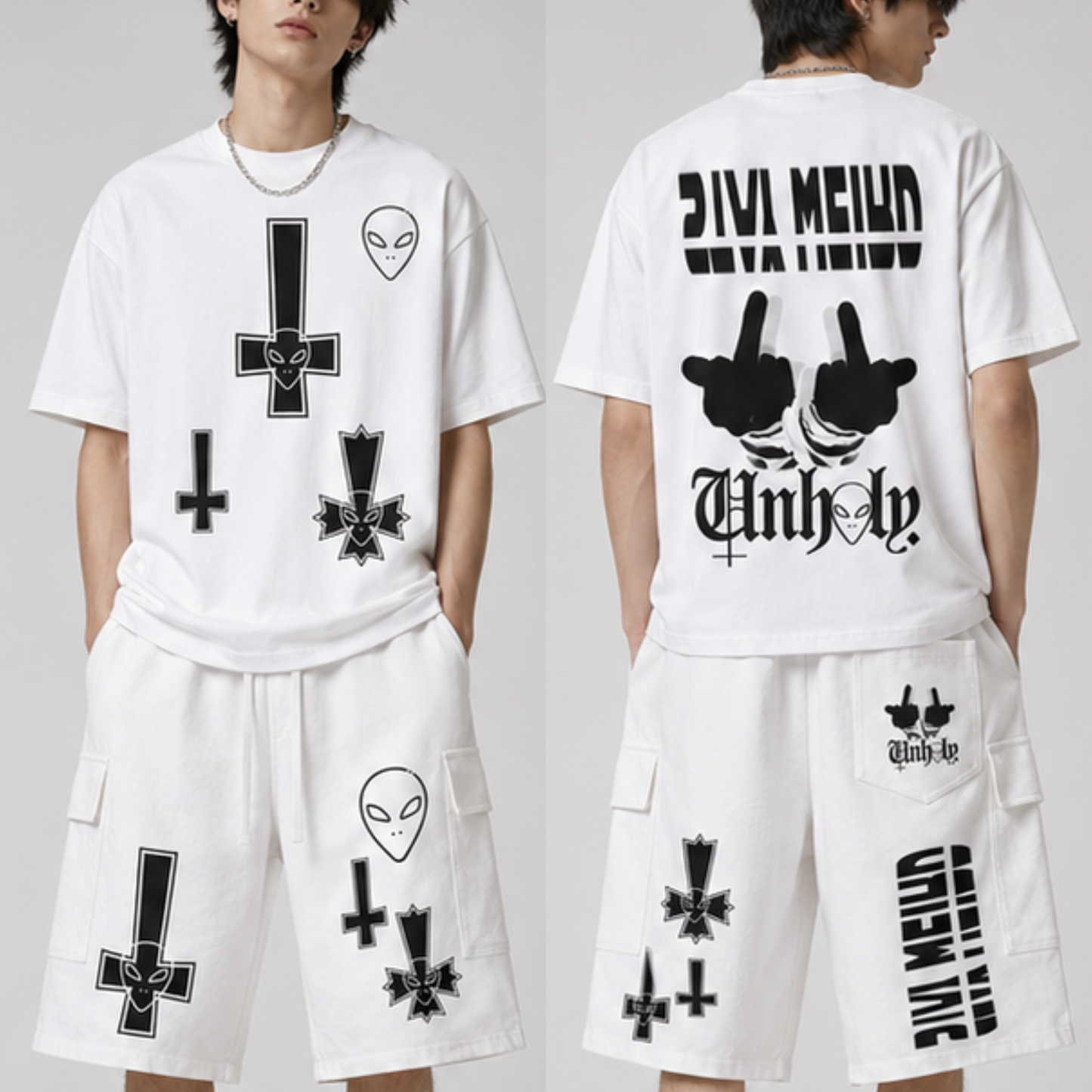 Stay Weird-TrenchStepper x 2Unholy White Tee