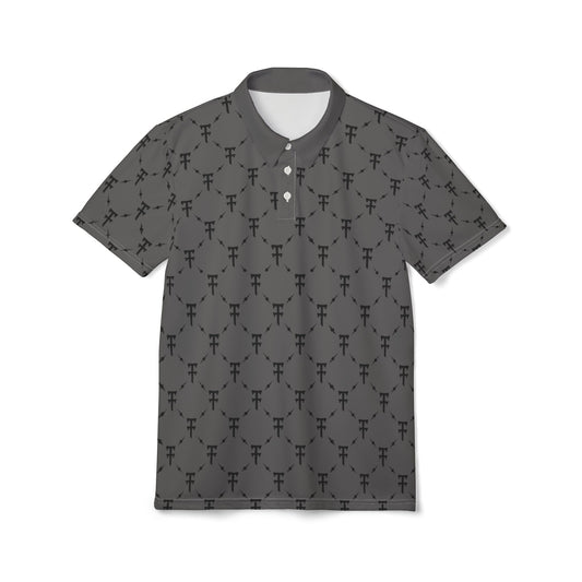 TrenchStepper Patterned Polo Shirt — Subtle Geometric Motif