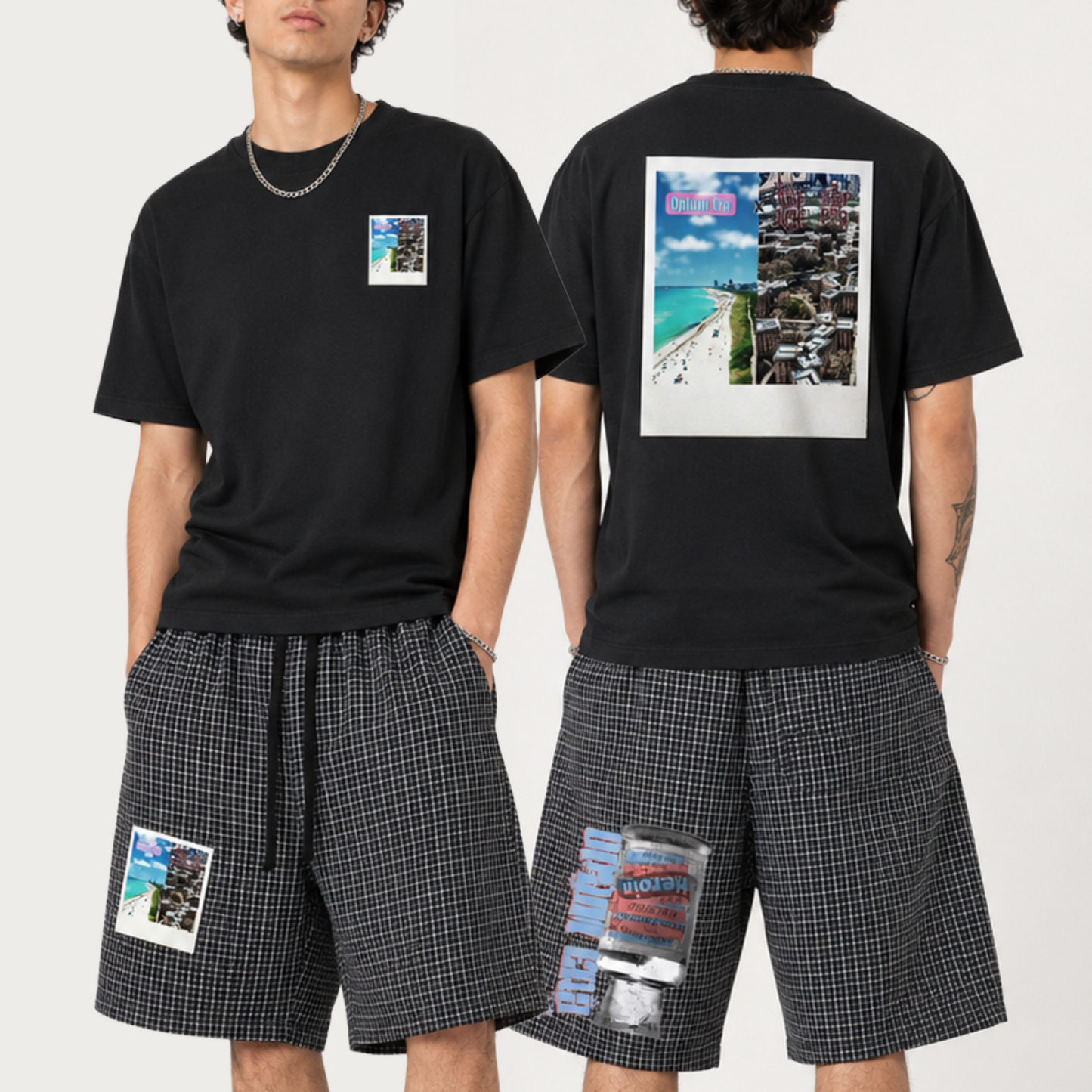 Opium Era Plaid Loose 3/4s Shorts